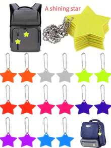高可见度反光星星挂件 - 多用途，可作学生背包挂件、简约可爱配饰、ins风女孩包包装饰、流行小物、宠物挂件 - 彩色 - 查看 11