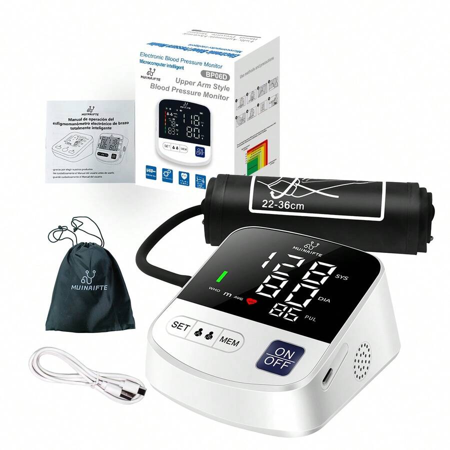 Español Monitor Presion Arterial Digital Lcd Para Brazo Intellective Carga USB