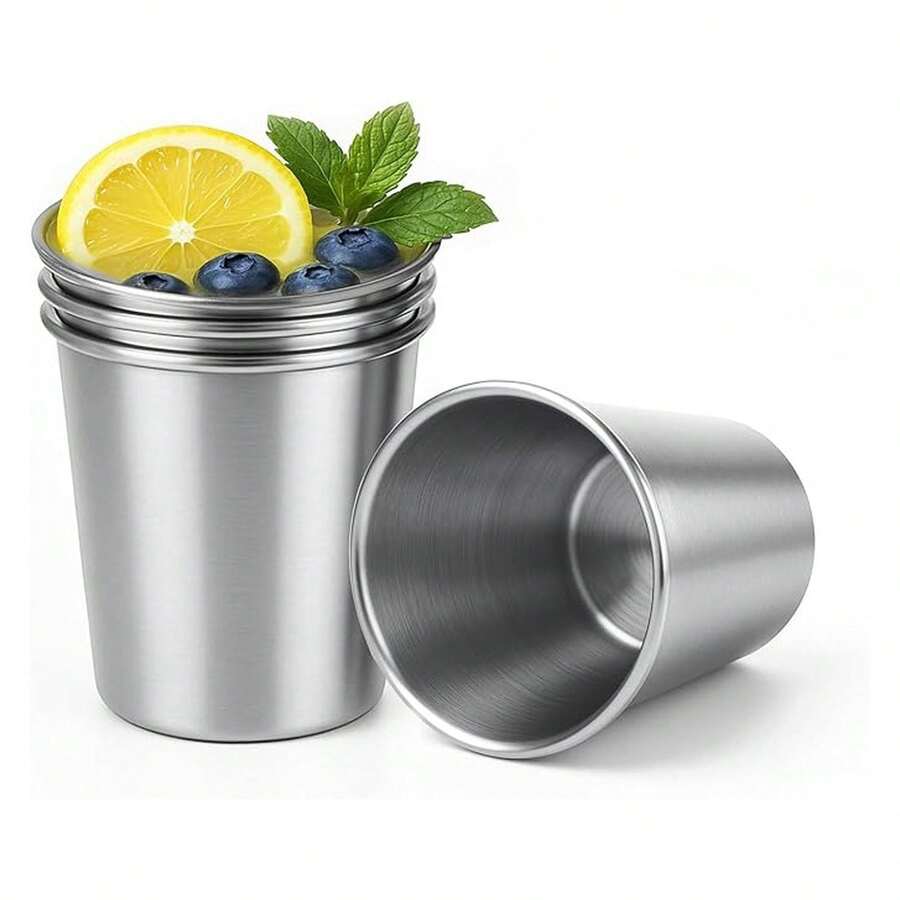 8 Oz Stainless Steel Cups 4 Pack, Stackable Metal Drinking Glasses, Unbreakable & Shatterproof,For Home, Bar, Restaurant, Party, Travel, Camping, Outdoors - Nhiều màu 396 - Xem 1