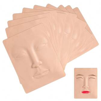 10pcs Tattoo Practice Skin, Suitable For Permanent Makeup Facial Silicone Skin Tattoo Training