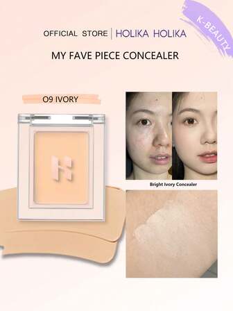 HOLIKA HOLIKA MY FAVE PIECE CONCEALER 09 IVORY,All-In-One Stick For Effortless Coverage. Enjoy Full, Buildable Pigmentation That Blends Easily For A Natural-Looking Finish. The Large Size Is Perfect For All Skin Tones. 2g/0.07 Oz,K-Beauty,Korean Makeup