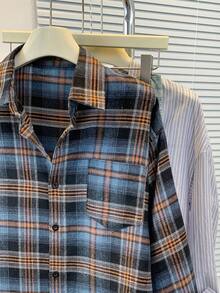 Women's Retro American Plaid Casual Loose Fit Shirt, Suitable For All Seasons