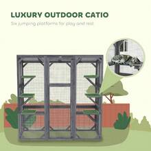 Catio Outdoor Cat Enclosure For 1-3 Cats, 59" X 28" X 60", Gray - 預設 - 查看 5