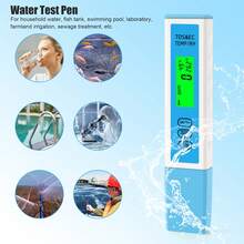 Medidor de calidad del agua 4 en 1: Inteligente, de alta precisión, con almacenamiento automático de datos y resistente al agua (IP67). Medidor de CE para piscinas y laboratorios. - Azul - Ver 5