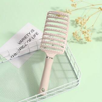 粉蓝色速干顺发梳 - 适合长发、浓密卷发 | 干湿两用 | 耐用尼龙梳齿和ABS手柄