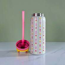 32oz Insulated Stainless Steel Water Bottle With Straw For Sports, Travel And School Sports Bottle - Vương miện hoa - 32oz - Xem 3