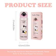 Miniso Hello Kitty Magic Tumbler, 500ml Kawaii Cup With Leak-Proof Push Button Lid - Ideal Gift-Black And White - Black and White - View 6