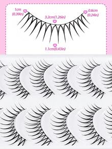 MAGEFY 10/20 Pairs Natural Look False Eyelashes, Breathable, Black U-Shaped Lashes, Same Style As Korean Girl Groups, Short Natural False Lashes, 11mm Thin & Long False Lashes With Transparent Roots, Lively & Energetic Eyelashes