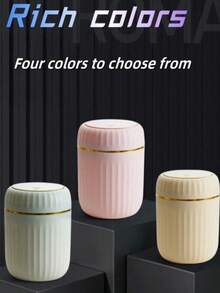 1个装紧凑型垃圾桶 - 耐用PP材质，小型桌面垃圾桶，适用于办公室、卧室、客厅 - 带盖家用垃圾桶，学生返校的理想之选，高品质简约带盖垃圾桶 - 彩色 - 查看 4