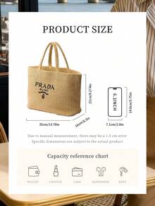 Prada Bolso de tela casual y versátil, bolso de lona para viajes, bolsa de almacenamiento - Albaricoque - Ver 4