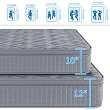 10"12" Thickness High Quality Grey Color Highly Breathable Cooling Gel Memory Foam Innerspring Hybrid Mattress Rolled Package In A Box 10 In 12 In King Queen Full Twinxl Twin - 深灰色 - 查看 4