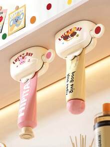 1个磁性牙膏挤压器，家用壁挂式牙膏夹，洁面乳壁挂式夹子，牙膏收纳架，牙膏挤压器神器 - 彩色 - 查看 2