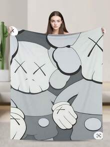 Kawss Merch Kawaii Kaw Blanket For Men Women Warm Cozy Fluffy Throw Blankets For Bed - màu đen - Xem 5