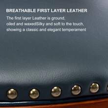 Cow Top Leather Wooden Bar Stools, 360 Degree Swivel Bar Chair With Backs,Bar Height Couner Height Barstools For Home Kitchen Dining Room And Bar Room - Black - View 4