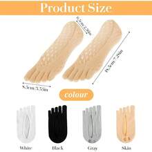 4 Pairs Ortho Toe, Bunion Toe Alignment Socks Toe Sock Women No Show Low Cut Five Finger Sock Women Men Full Toe Yoga Sock - 最初的 - 查看 7