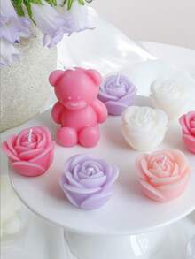 1 Set Scented Candle Gift Set, 1 Cute Mini Bear Candle, Fragrance Candle, Gift, Wedding Gift, Souvenir, Return Gift, Home Decor Candle, Living Room Decor, Wedding Decor, Desktop Decoration, Outdoor Decor, Lovely Decoration, Wedding Partner Hand Gift, Home Decoration, Valentine's Day Gift, Room Decor, Candle, Candles, Gifts, Scented Candles, Home Decoration - Multicolor - View 3