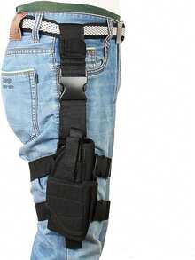 Universal Drop Leg Holster - Adjustable Thigh Holster, Right Handed Tactical Thigh Pistol Gun Holster Leg Harness - Black - View 8