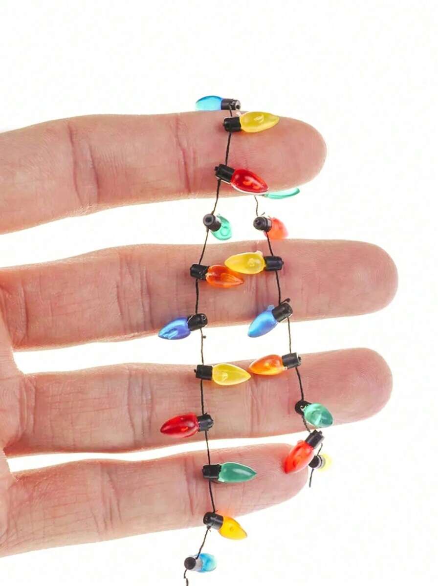 1m Doll House Mini Lights String: 1/12 Scale Miniature Simulation Lights, Suitable For New Year, Easter, Holiday Celebrations, Party Decorations, Scene Models (Light Color Random). PS: This Is A Mini Light String Decoration, Without Lighting Function. - Multicolor - View 1
