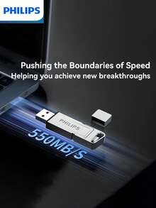 PHILIPS 飞利浦3.2固态机械U盘是一款双用途固态U盘，采用机械外壳，拥有高性能、稳定的传输能力和双磁头设计。提供128GB、256GB、512GB和1TB四种大容量选择，兼容智能手机、平板电脑、电脑和音箱等大多数设备。 - 銀色 - 查看 7