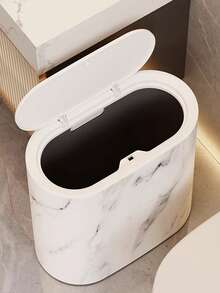 Coș de gunoi cu pedală 1 buc, coș de gunoi din PP rezistent la mirosuri de 3,7 galoane, potrivit pentru birou, bucătărie, baie, dormitor - Coș de gunoi cu design modern rezistent la mirosuri, produs bun care economisește spațiu - Multicolor - Vizualizare 5