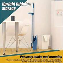 A Set Of Long-Handled Rotating Broom And Dustpan With Comb Teeth, Suitable For Home, Kitchen, And Office Cleaning. - 藍色 - 查看 4