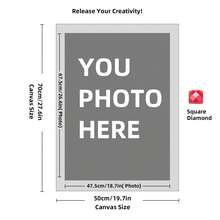 Kit di pittura a diamante personalizzata su misura per adulti, fai da te 5D, arte con punti a forma rotonda/quadrata, con foto, testo e disegno personalizzato, in varie dimensioni (20x25cm), decorazione personalizzata per la casa (Punti rotondi, 30x40cm), kit per adulti, decorazione con pittura a diamanti 5D