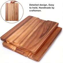 Fashionable Rosewood Cutting Board With Built-In Juice Groove - Multifunctional Cheese Board, Tea Set Snack Tray, Serving Platter For Steak, Bread, Pizza, Meat, Washable Fruit And Vegetable Chopping Board, Essential For Kitchen, Dining Room, Apartment - Brown - View 3