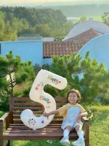 1pc32 Inch White Birthday Digital Smiling Face Daisy Aluminum Film Balloon Baby Birthday Photo Prop Digital Decoration Internet Celebrity Sun - Multicolor - View 16