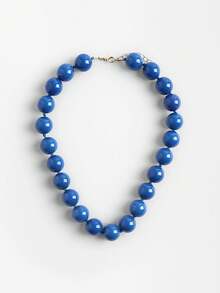 1pc Bohemian Style Round Geometric Plastic Acrylic Beaded Rope Knotted Necklace, Handmade Jewelry Gift For Women, Everyday Wear - Multicolor - View 5