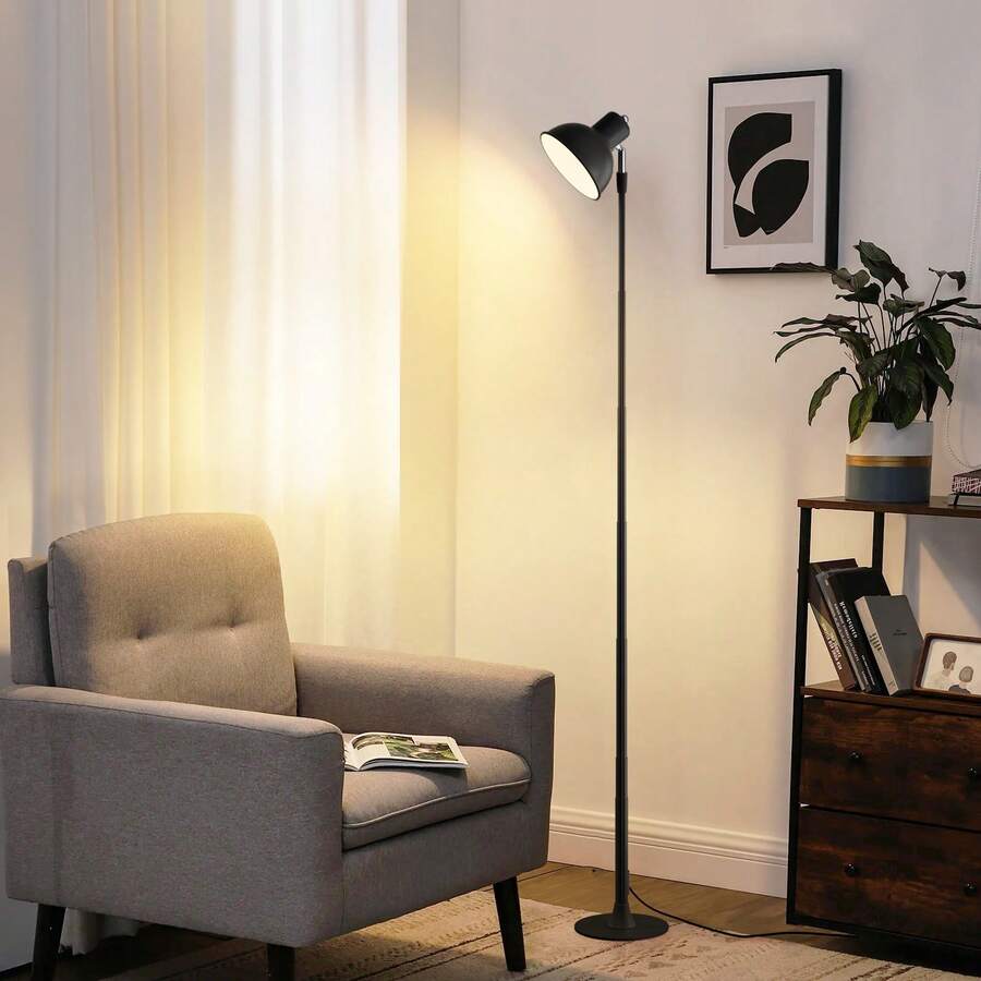 1PC 57 Inch Modern Led Floor Lamp, Simple Floor Lamp, Adjustable Brightness Desktop Reading Lamp, Stylish Standing Lamp, Touch Switch, Suitable For Bedroom, Living Room, Height Adjustable, USB Powered, 3000K-6500K Dimmable, Brightness Adjustable