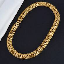 24K Gold Plated Necklace & Bracelet Jewelry Set, Luxurious & Elegant, Copper Material, Perfect For Women's Daily Wear And Celebrations, Ideal Valentine's Day Gift - Gold - View 3