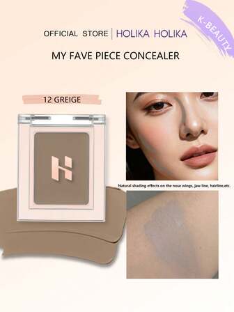 HOLIKA HOLIKA MY FAVE PIECE CONCEALER 12 GREIGE,All-In-One Stick For Effortless Coverage. Enjoy Full, Buildable Pigmentation That Blends Easily For A Natural-Looking Finish. The Large Size Is Perfect For All Skin Tones. 2g/0.07 Oz,K-Beauty,Korean Makeup