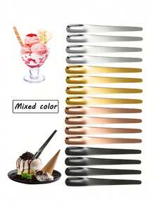 4件套优质不锈钢迷你甜点勺，可爱卡布奇诺咖啡勺，冰淇淋勺，调味勺，小咖啡勺，甜点勺，调味勺，意式浓缩咖啡勺，冰淇淋勺，小咖啡勺，甜点勺，香料勺，适用于厨房、咖啡馆、婚礼派对、感恩节礼物、毕业纪念品