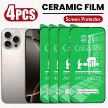 NNBILI 4pcs HD Soft Ceramic Film Compatible With IPhone 17 Pro Max/17 Air/16/16e/15/14/13/12/11/16 Pro Max/15 Pro Max/Plus/X/XS MAX/XR/XS Not Glass, High Scratch Resistance, Oil-Resistant, Reinforced Edges, Easy Install, Scratchresistant Cover, Screen Guard, Edgetoedge Coverage, Smooth Surface, Highquality Film, Oilresistant Coating, Protective Layer, Tempered Glass Alternative, Professionals, Tech Enthusiasts - Clear - View 22