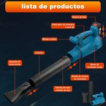 Sopladora Aire Inalambrica Eléctrica Portátil 2 4.0batería - Azul - Ver 3