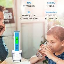 Analizador de calidad del agua 4 en 1: inteligente, de alta precisión, con almacenamiento automático de datos y resistente al agua (IP67). Medidor de conductividad eléctrica (CE) para piscinas y laboratorios. - Azul - Ver 5