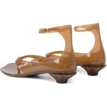 Agodor Jelly Thong Heeled Sandals For Women,Clear Flip Flop Low Kitten Heels For Women Square Open Toe Strappy Summer Casual Beach Adjustable Buckle Dress SandalsChristmas - 棕色 - 查看 8