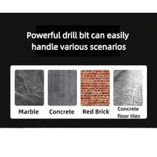 ريشة ثقب الصدمة المتقاطعة، ريشة ثقب الحفر الكهربائي ذات المقبض الدائري، ريشة ثقب الإسمنت عبر الحائط، ريشة ثقب جديدة من نوع لفائف العجين المقلي ذات الحفرتين والشقين العميقين - فضي - مشاهدة 12