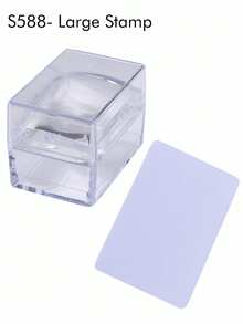 1pc Wipeable Square Silicone Stamp With Scraper Big & Small High Transparency Multi-Functional Transfer Steel Plate Nail Art Tool - Suitable For Beauty Salon And Personal Use, Salon Equipment, Compact Design, Smooth Surface, DIY Manicure - Clear - View 10