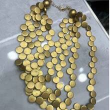 Asymmetrical Wooden Bead Multi-Layer Necklace, Handmade Craft For Travel, Party, Holiday Accessories, European And American Cross-Border E-Commerce Product - Gold - View 6