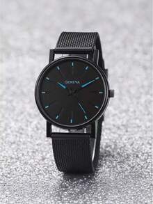 4pcs/Set Men's Fashion Business Casual Quartz Watch With Stylish Bracelet, Necklace And Ring, Suitable As Birthday/Holiday Gift For Men, Such As Back To School, Men's Party, Travel And Other Daily Occasions. Perfect Gift For Graduation, Christmas, Valentine's Day