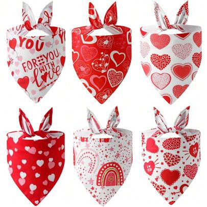 Valentine's Day Pet Apparel Heart Pet Bib Dog Scarf Pet Accessories Dog Scarf