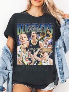 Paige Bueckers Vintage Shirt Dallas Woman Basketball - Black - View 1