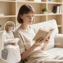 1-Piece "Tranquil Reader" Resin Figurine - Textured Finish & Book-Loving Pose Detail, Cozy Literary Home Decor For Shelves & Desks (Minimalist Warm Style),Suitable For Living Room Decoration, Christmas Home Decoration, Home Décor,Home Decor,Room Decor,Valentine's Day Gifts - 白色 - 查看 2