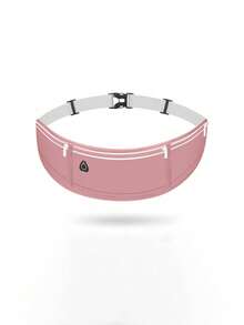 男女通用运动腰包，适合跑步、徒步、健身和夜跑，可装手机。反光条设计，方便夜跑。