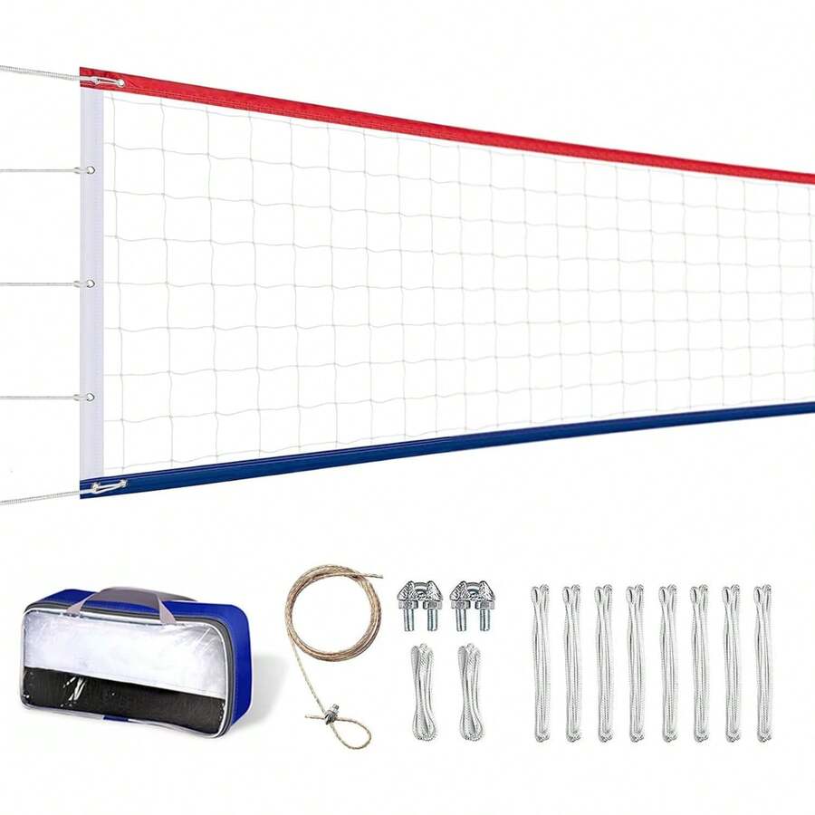 Red de Voleibol Profesional para Exteriores, 32 x 3 FT Red de Voleibol Portátil, con Bolsa de Transporte, de Acero Alargado para Aviones, para Interior0, Partido, Alberca, Playa
