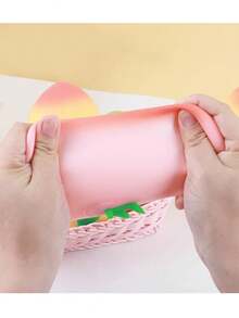 1pc Trending Stress Relief Toy, Realistic Peach Squeeze Squishy, Super Soft Cute Slow Rebound Squeezing Vent Toy, Small Gift - Multicolor - View 6