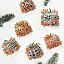 6-Pack Autumn Pumpkin Art Greeting Cards With Envelopes – 5D Painting Kits Adults, Fall Thanksgiving Greeting Card Set, Kits, Handmade Holiday Cards - Bí ngô mùa thu - Xem 2
