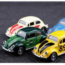 Modèle de voiture en alliage avec scarabée peint vintage, jouet de voiture classique rétro, ornement décoratif, petit cadeau, cadeau pour ami, passionné d'automobile, haute qualité - Multicolore - Voir 3