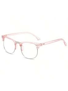 1pc Square Half Frame Personalized Fashion Glasses Casual Shades Accessories - Multicolor - View 14